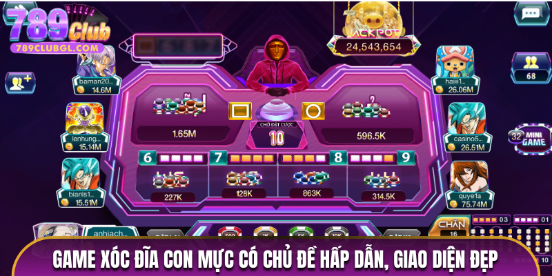 Game xóc đĩa con mực có chủ đề hấp dẫn, giao diện đẹp 