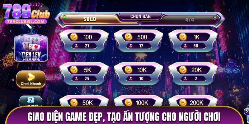 Giao diện game đẹp, tạo ấn tượng cho người chơi 