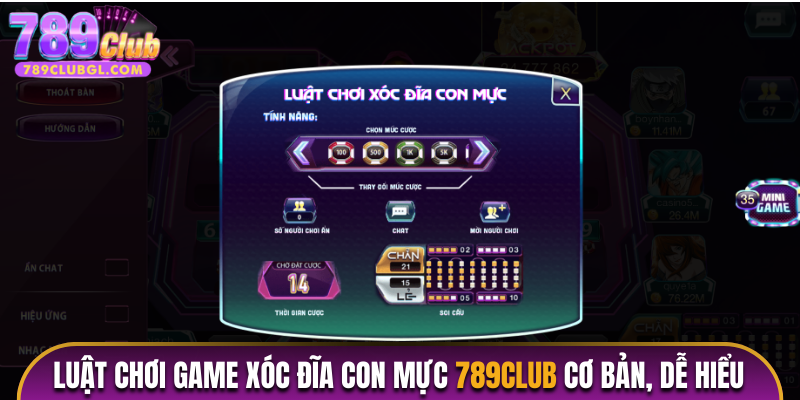 Luật chơi game xóc đĩa con mực 789Club cơ bản, dễ hiểu 