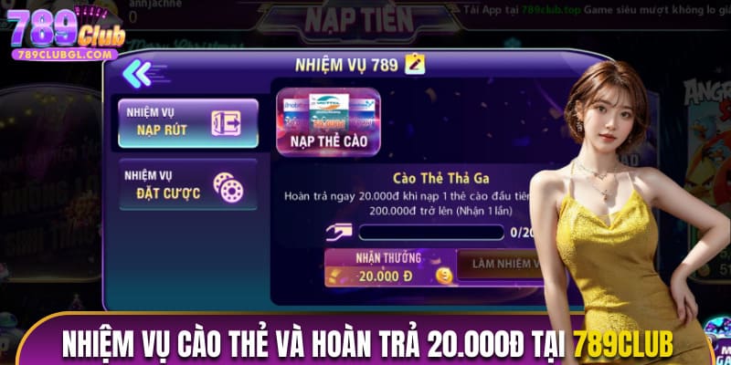 Nhiệm vụ cào thẻ và hoàn trả 20.000đ