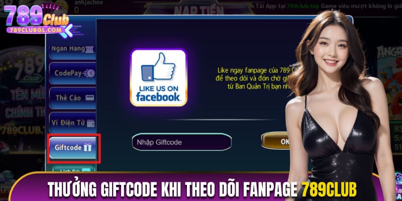 Thưởng Giftcode khi theo dõi fanpage 